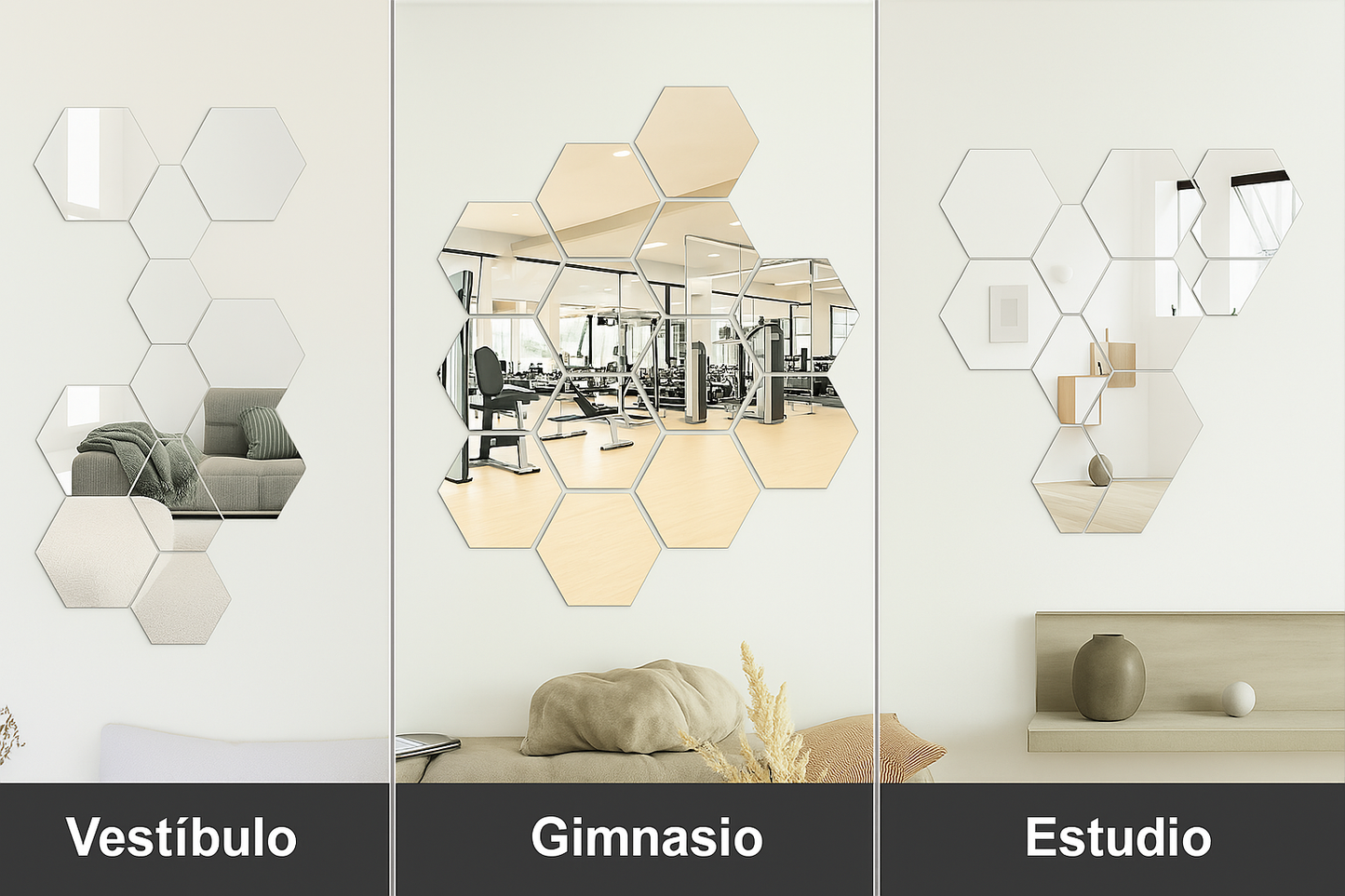 ✨💎 Set de 10 Espejos Hexagonales Decorativos 💎✨
